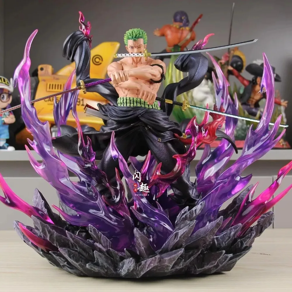 One Piece Roronoa Zoro GK Anime Figur 29 cm PVC Statische Aura Power Up Statue Sammeln Display Modell Desktop Ornament Fan Geschenke