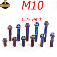 FLAWLESSTI M10x20-100x1.25 Pitch Gr5 Titanium Bolts Rear Shock Swingarm Exhaust Pipe Caliper Bolts For Honda Forza 350 Xmax 300