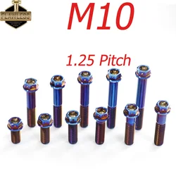 FLAWLESSTI M10×20-100×1.25 Pitch Gr5 Titanium Bolts Rear Shock Swingarm Exhaust Pipe Caliper Bolts For Honda Forza 350 Xmax 300
