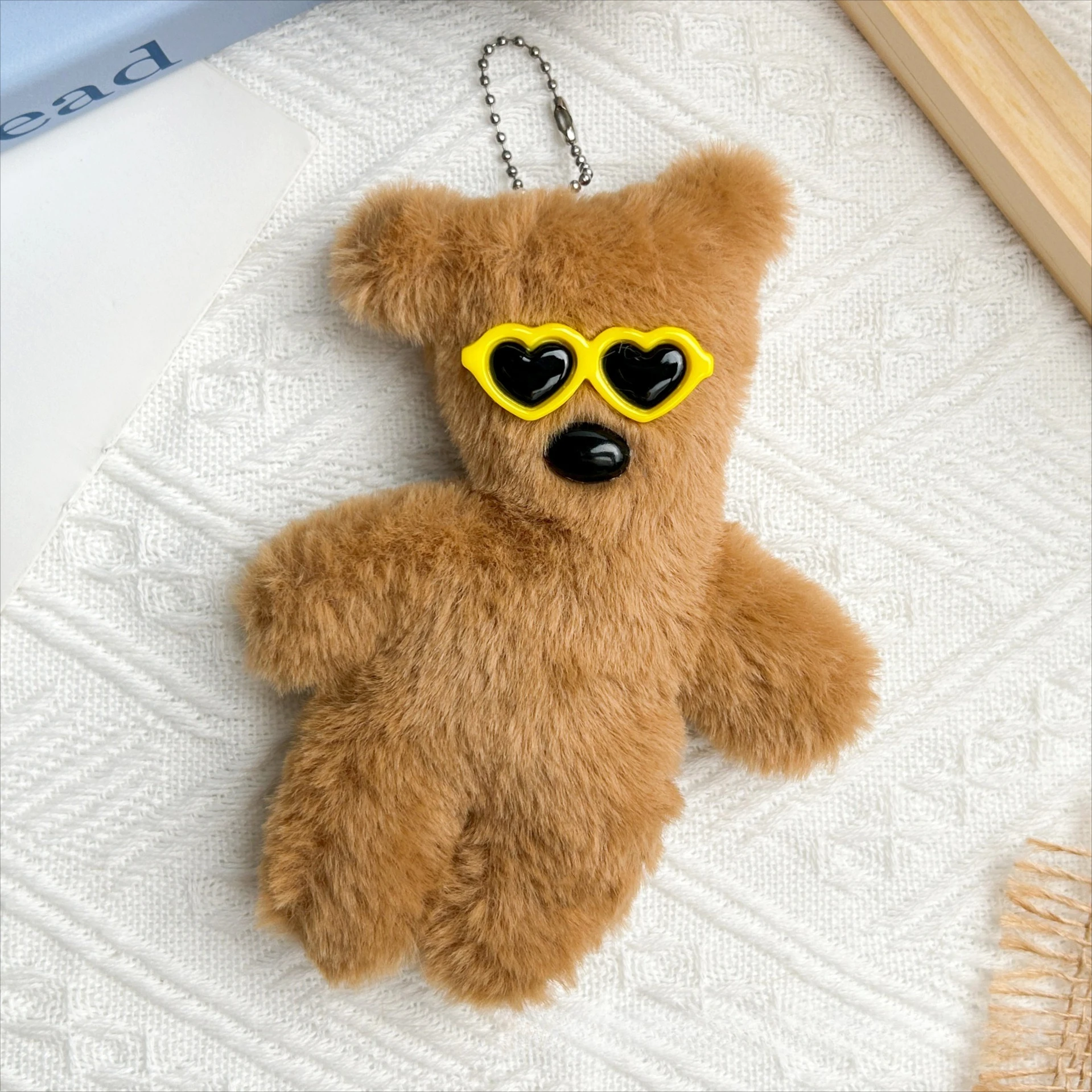 Teddy Bear Mr. Bean's Cute Plush Doll Keychain Cartoon Plush Doll Pendant DIY Decoration Backpack Bag Key Chain Accessories Gift