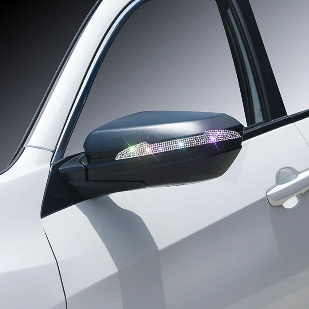 Nowy 2PCS/4PCS Diamentowe lusterko wsteczne samochodu Naklejkasamochodowa                             Naklej