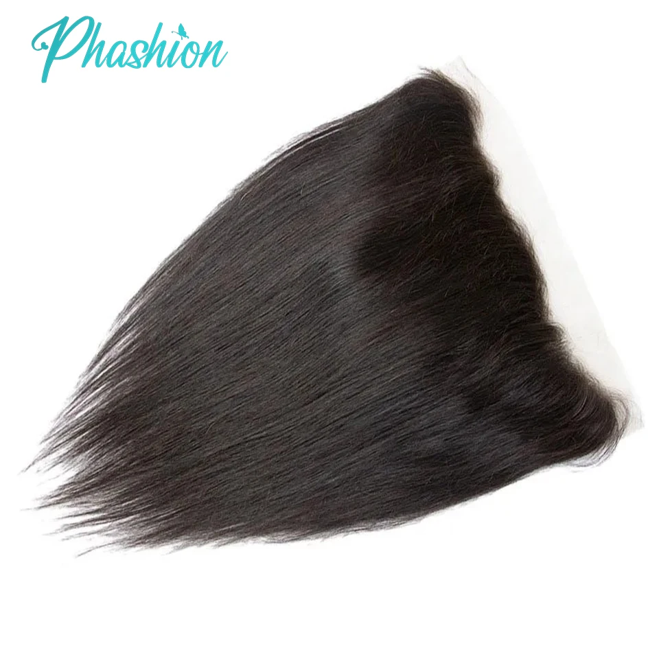 Phashion-Peluca de cabello humano 100% Remy, accesorio de encaje Frontal liso, predespuntado, suizo, HD, transparente, Frontal completo, 26, 28 pulgadas, 13x4, 13x6