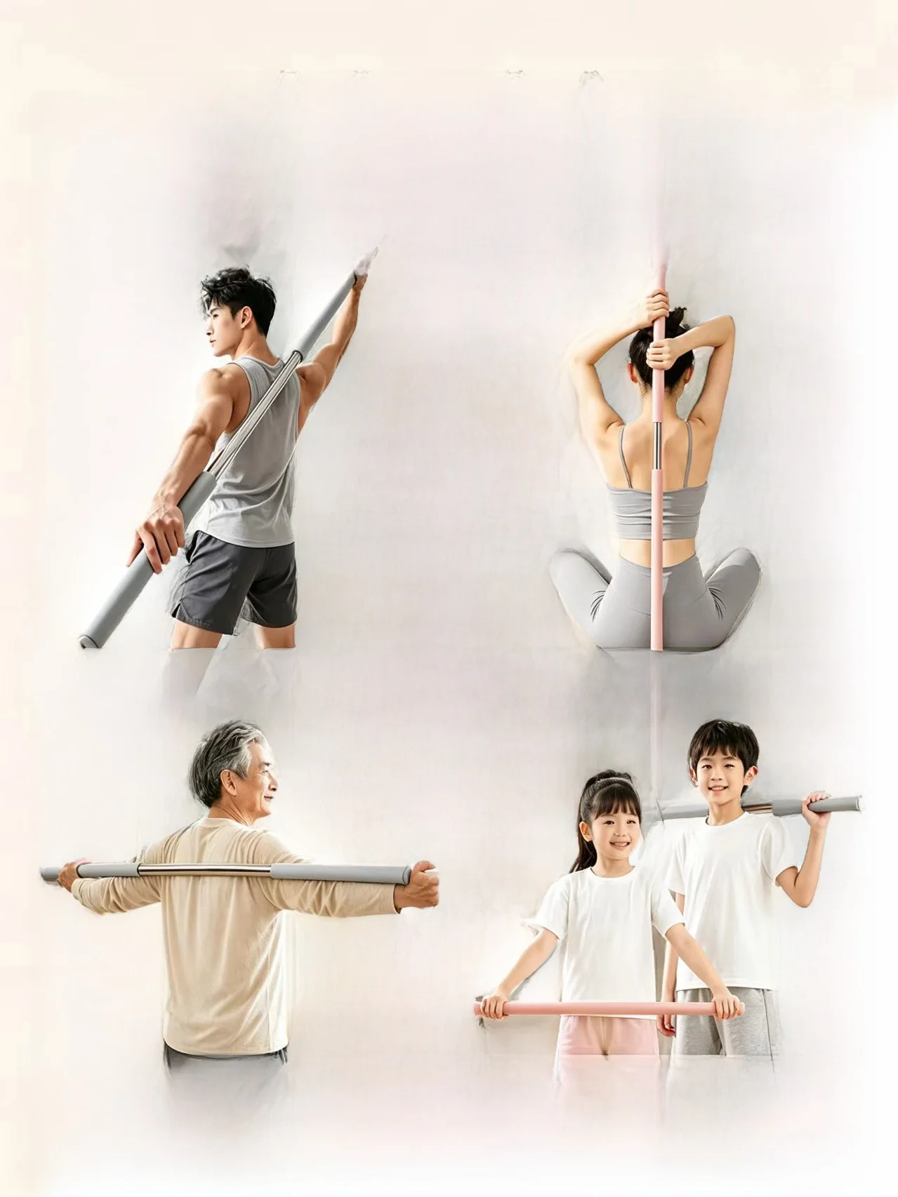 Adjustable Dragon Stick Yoga Cane for Shoulder And Neck Exercise Back Stretching Relaxation Fitness Batons Indoor Gym Use