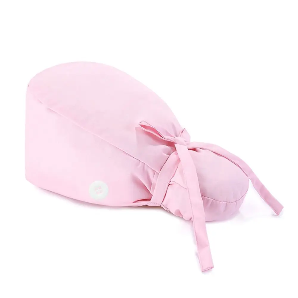 Adjustable Surgical Scrub Caps Ponytail Holder Bouffant Nursing Hats With Buttons Long Hair Doctor Nurse Caps Women & Men