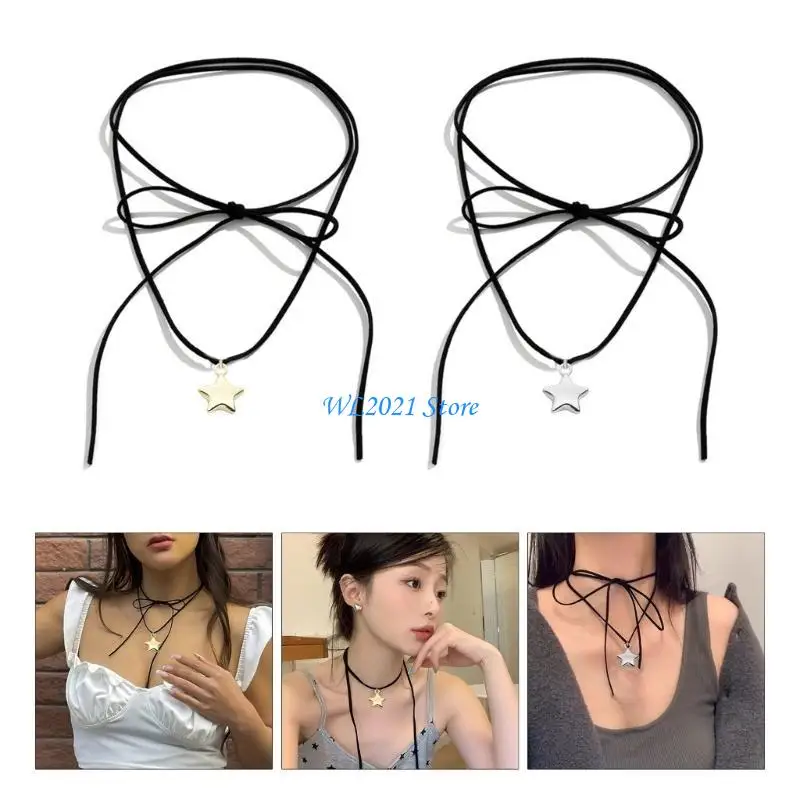 

G5GC Fashion Trend Niche Five-Pointed Star Collarbone Chain Temperament Necklace