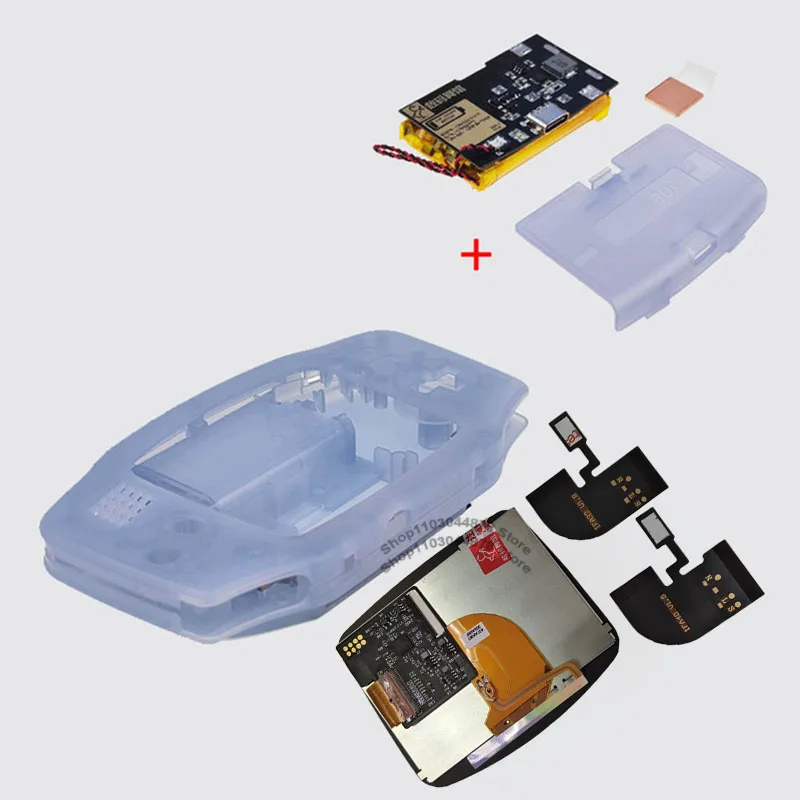 IPS V4 Pre-gelamineerde scherm LCD-schaalsets 1800mAh ingebouwde lithium batterij met Type C oplaadpoort batterijdeksel voor GBA