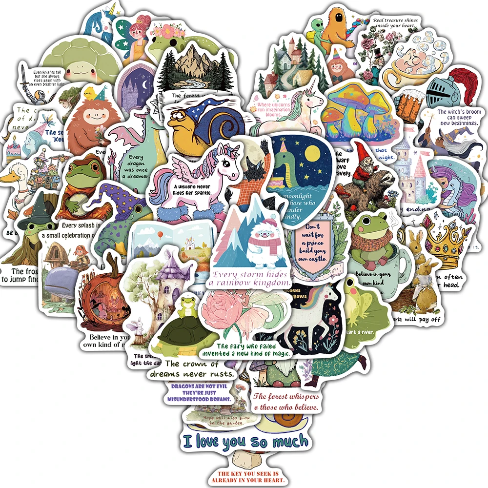 50 قطعة ملصقات ملهمة للحكاية الخيالية حقيبة الكمبيوتر المحمول القرطاسية القهوة سكرابوكينغ الديكور الأمتعة الكتابة على الجدران ملصق ﻿