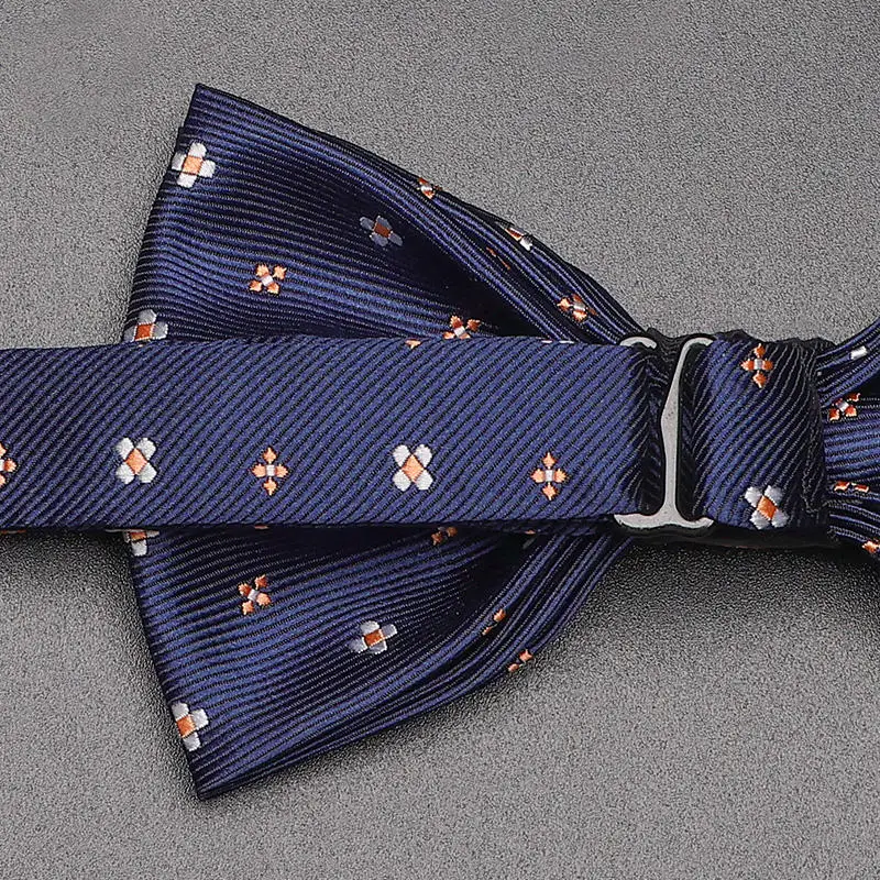 Korean Narrow Version 5.5cm Blue Floral Tie And Bow Tie, Suit Bow Tie, High-end Casual Accessories