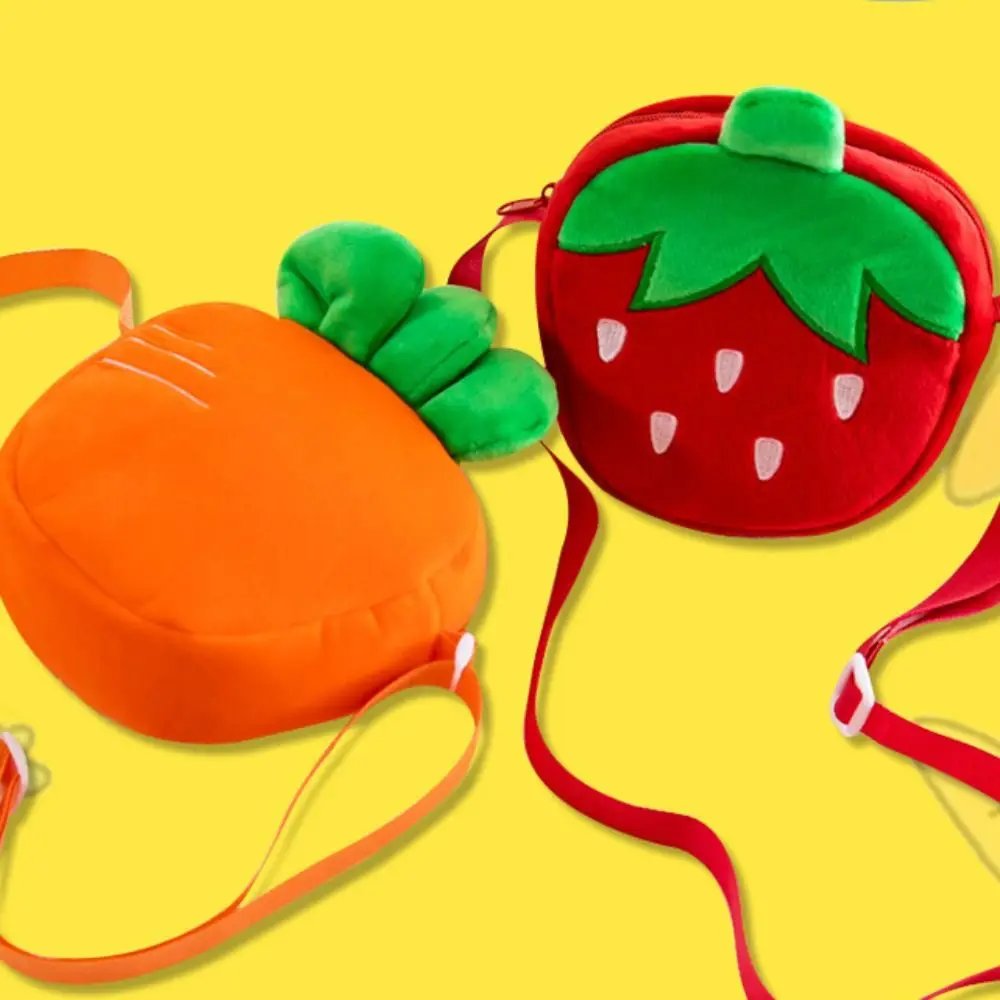 Simulatie Wortel Wortel Tas Cartoon Trendy Mode Aardbei Pop Tas Mooie Fruit Schoudertassen