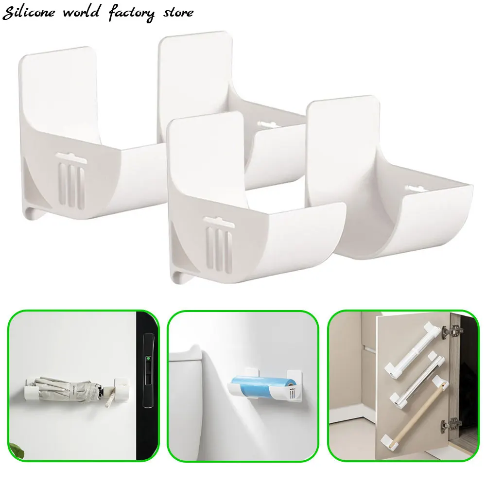 Silicone World 4Pcs Perforated Storage Rack Refrigerator Side Storage Bracket Cling Film Garbage Bags Cabinet Storage Racks