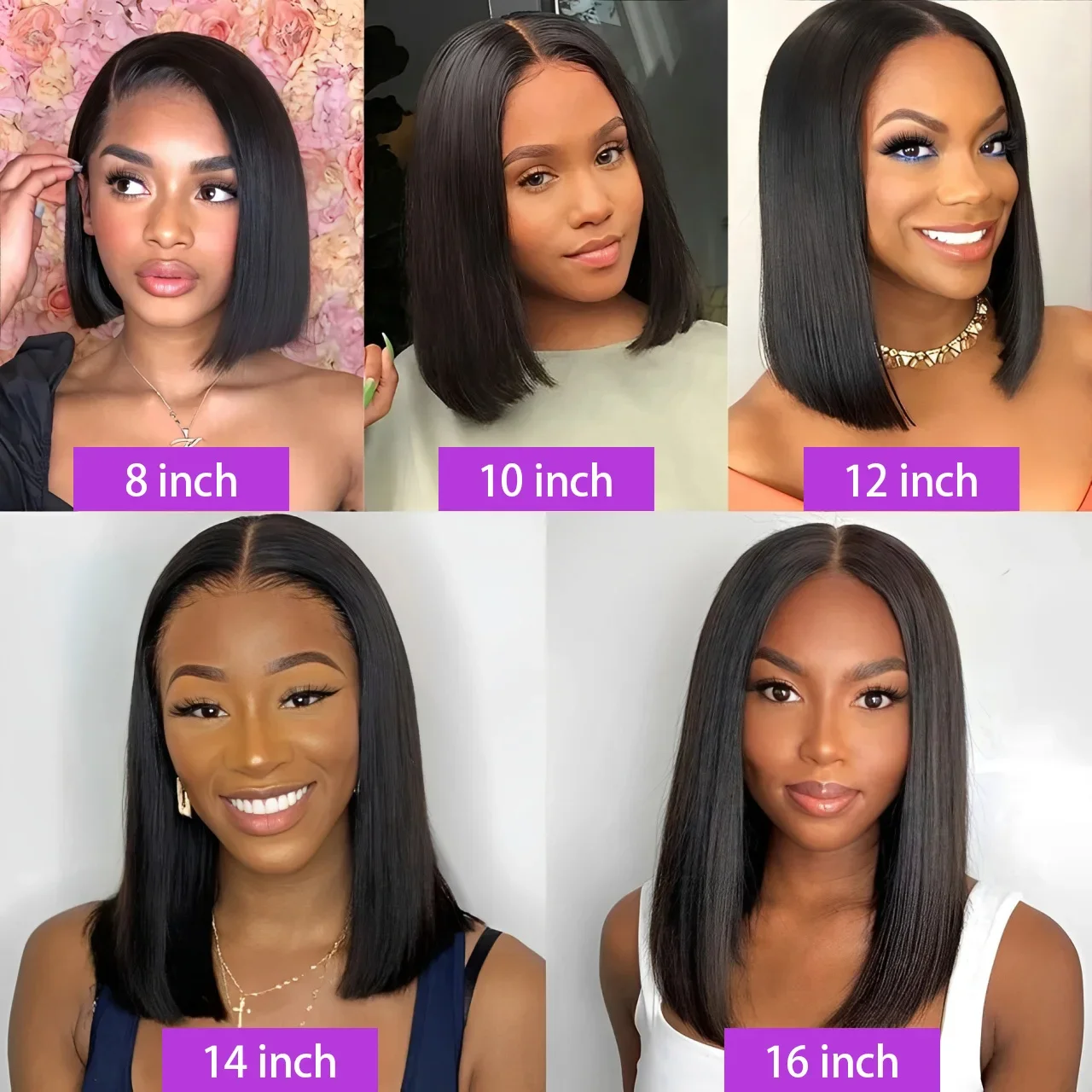 Bone straight bob wig