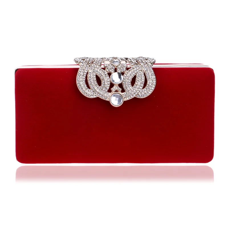 Fashion Women Bags Velvet Day Clutch Crown Diamonds Evening Bags Luxury 2023 Lady Handbags Party Wedding Female Purse