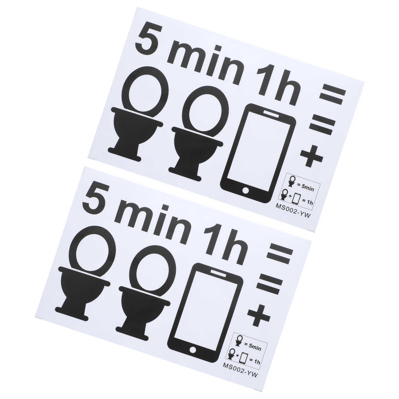 

2pcs 2 Sheets Black Warning Stickers Bathroom Wall Decor Toilet Seat Decals Easy Remove Smooth Surface Fits Home Use