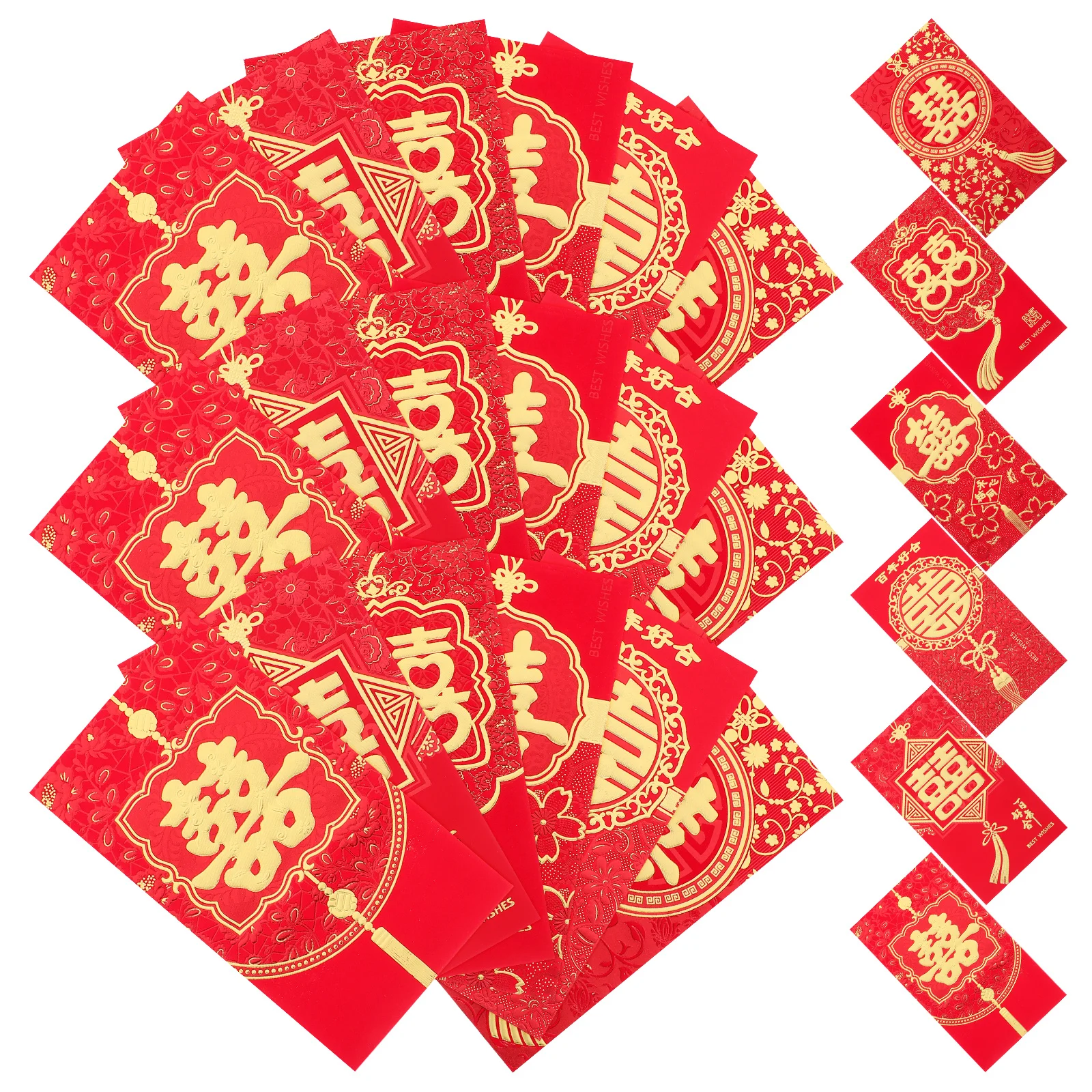 

24Pcs Red Envelope Wedding Favors Chinese Style Money Pockets for Cash Lucky Gift Party Decoration Envelopes Set