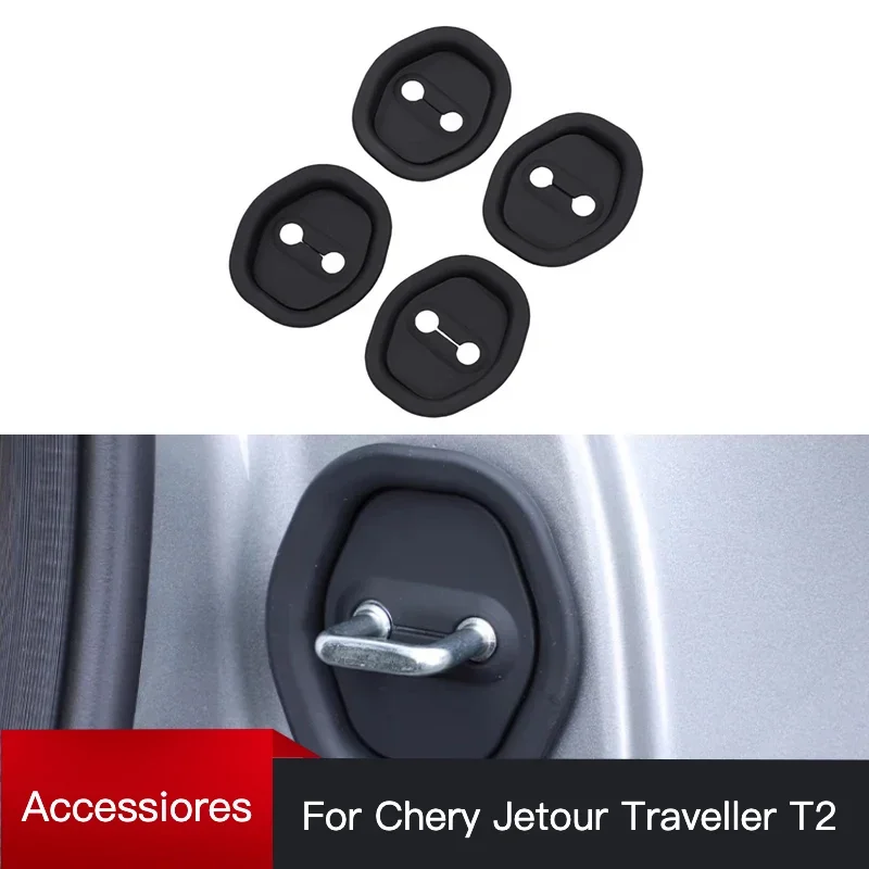 Car Silica Gel Door Latch Protective Cover Modified Door Limiter To Protect Car Exterior Parts For JETOUR Traveler T2 2023