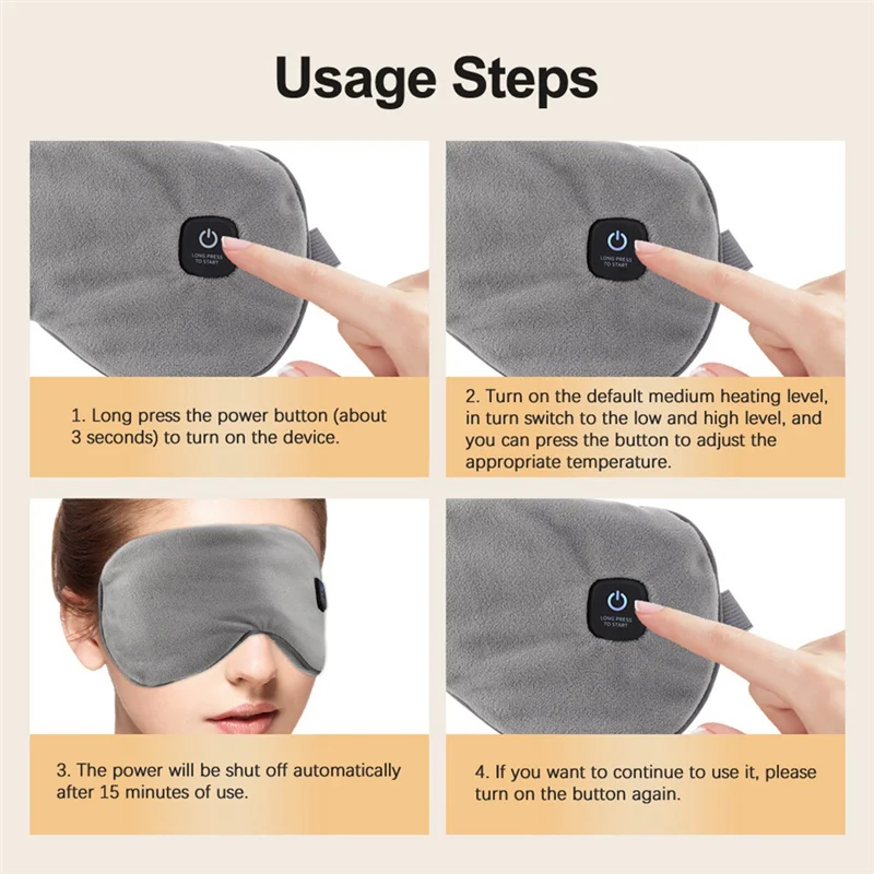 SANQ Smart Temperature-Controlled Eye Mask Rechargeable Heating Eye Protector Fatigue-Relieving Sleep