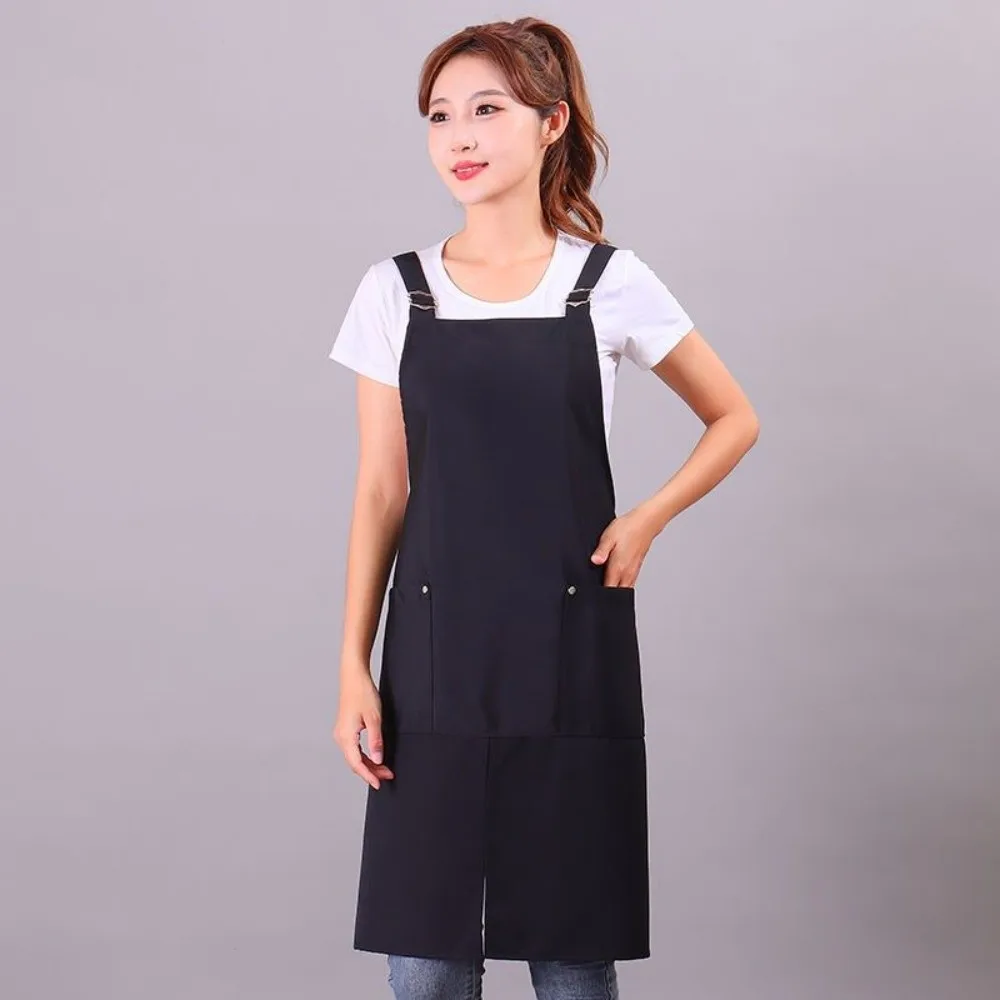 

Front Split Design Kitchen Apron Waterproof with Pockets Gardening Apron Adjustable Straps Oil-proof Barista Aprons Food Service