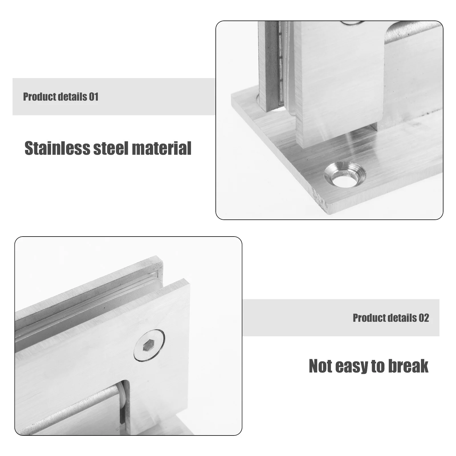 1 مجموعة الحمام 90 درجة الزجاج المشبك الفولاذ المقاوم للصدأ فرملس دش الباب المفصلي مقاومة للتآكل الأجهزة الحديثة ديكور #5