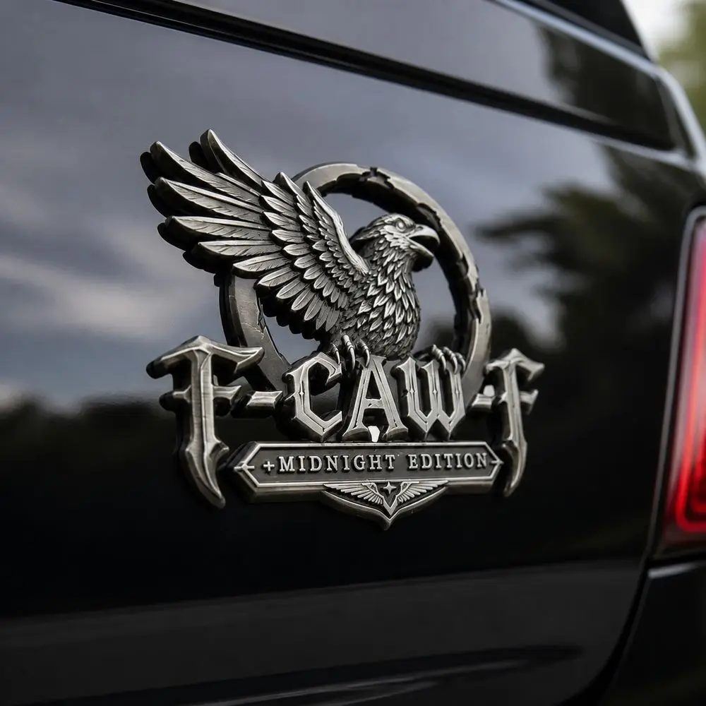 New Raised 3D Relief Car Emblem Self-adhesive Waterproof Raven Wing Car Sticker Eagle Motif Metal Car Badge Vehicle Styling