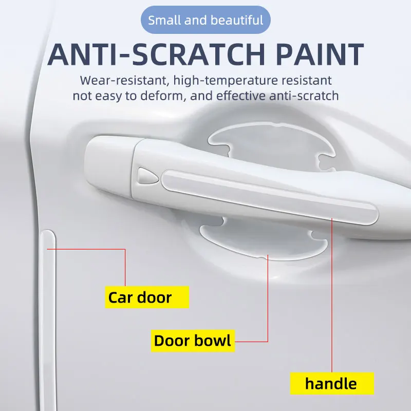 Car Door Handle Bowl Scratch Protective Invisible Transparent Stickers Silicon Rearview Mirror Anti-collision Protection Strip