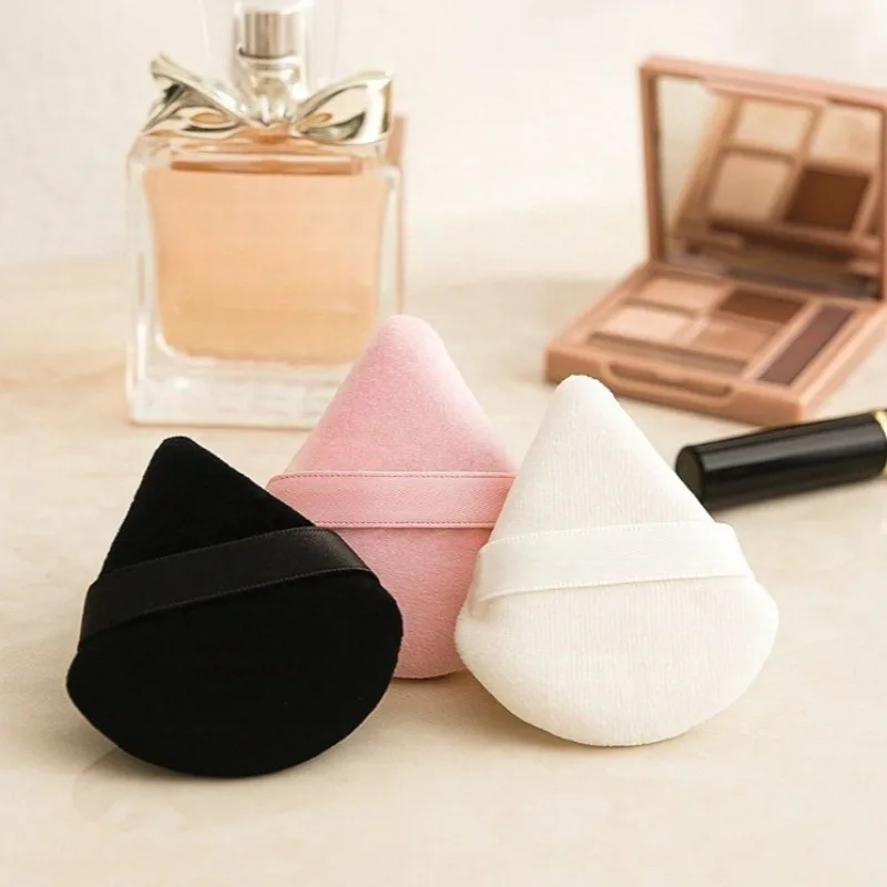 1-6 Stuks 7 Cm Driehoek Fluwelen Poederdons Gezicht Cosmetische Eye Beauty Tool Herbruikbare Spons Wasbare Mini poederdons Accessorie