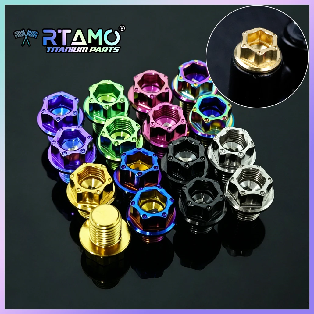 RTAMO M10X10mm Titanium Rearview Mirror Bolt Screw Universal Moto Accessories