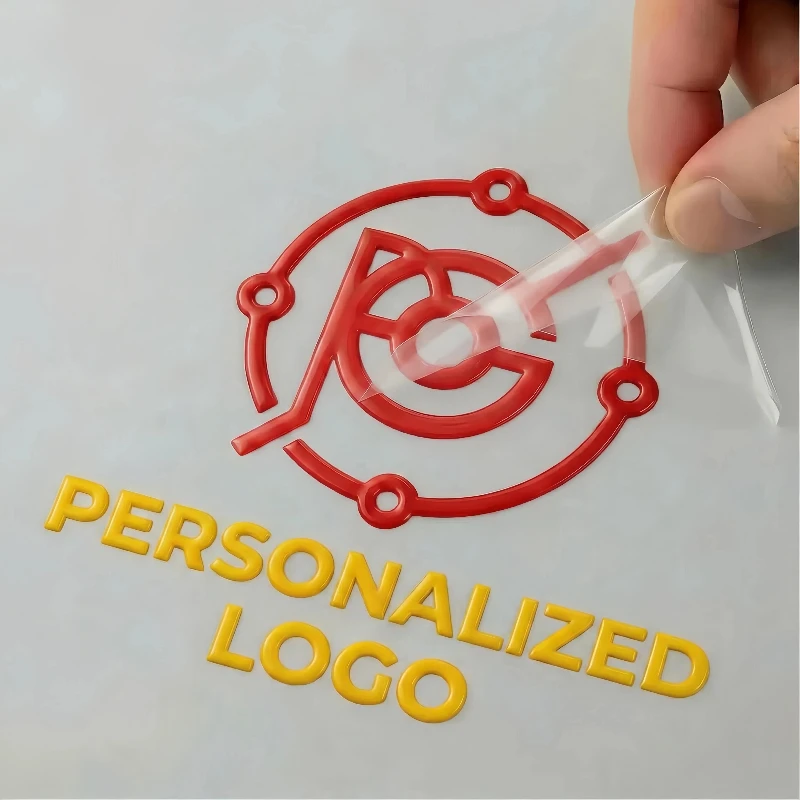 50 Stück Individuelle Aufkleber Personalisierte Logo-Transferaufkleber 3D Hochzeits-Etiketten UV DTF Maßgefertigte Wasserfeste Firmenmarke