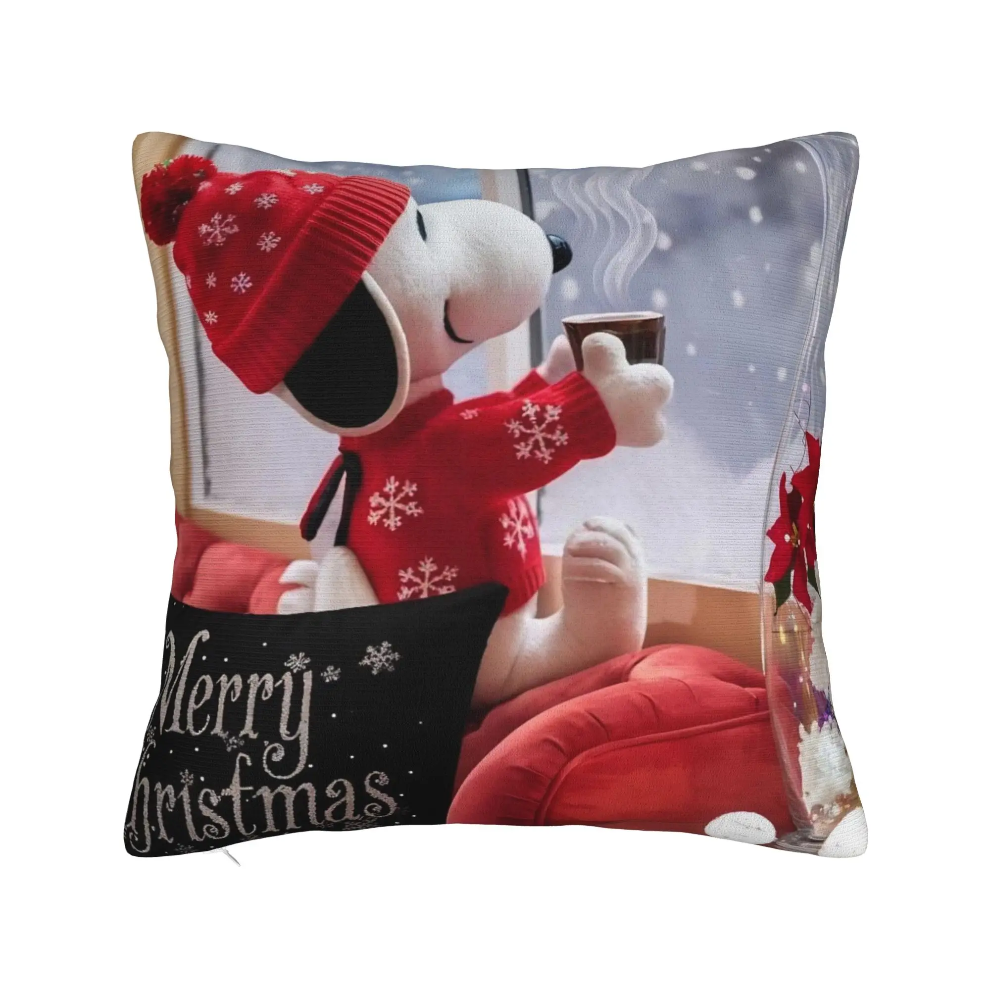 S-Snoopys Movie Square Pillowcases Polyester Home Xmas Christmas Halloween Cushion Cover Creative Decorative Pillow Cover 40*40