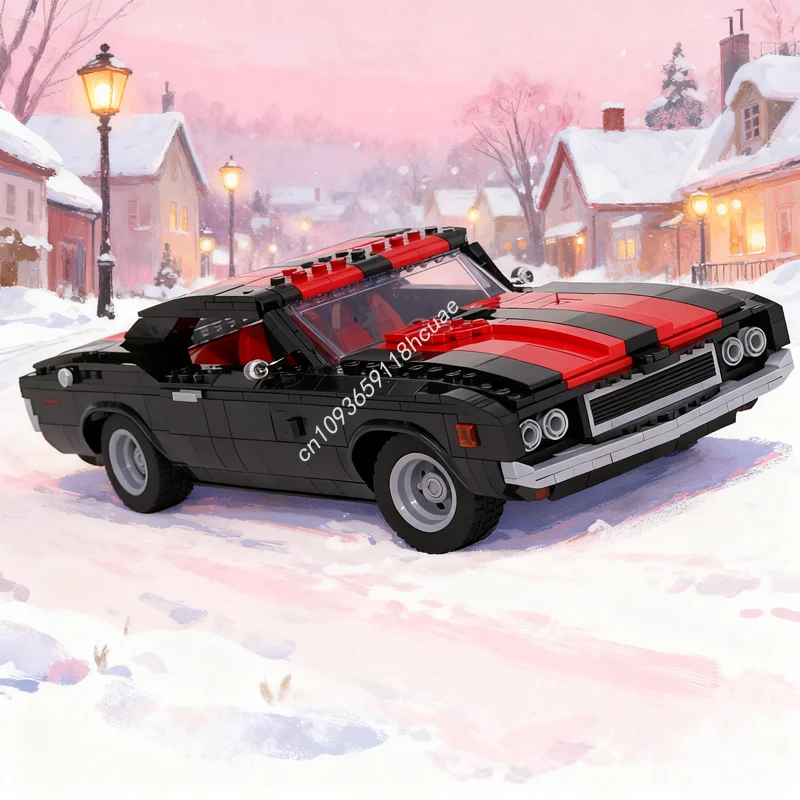 

1518 шт. MOC автомобили Dodge Challenger Black Edition модель строительные блоки строительные рождественский подарок игрушки образование кирпич на день рождения