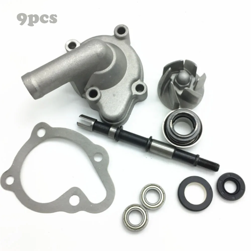 9PCS Water Pump Rebuild Kit Seals & Gaskets for GY6 250CC CH250 CF250 Replacement Pump Assembly Bearing Kit