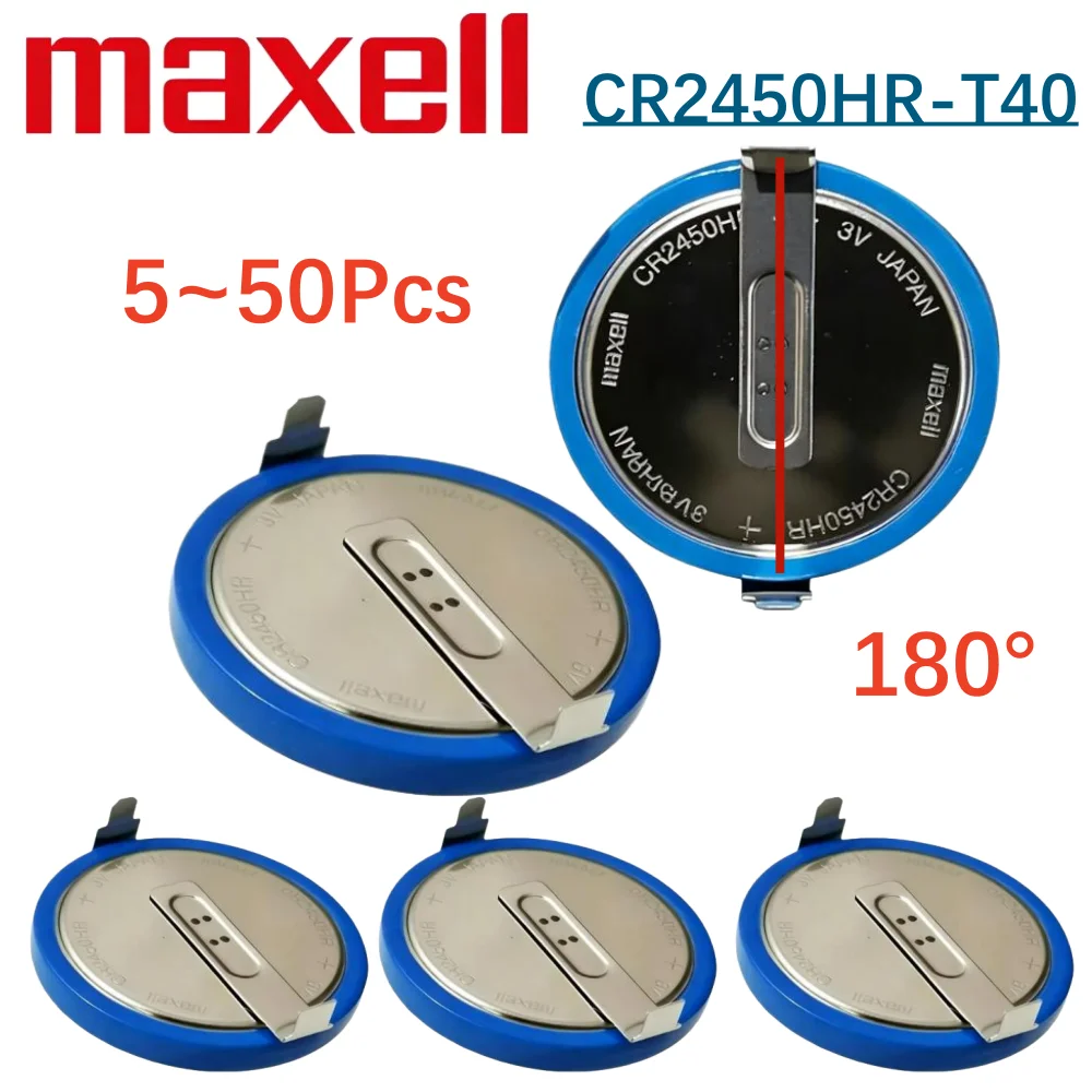 5-50PCS CR2450HR T40 180° CR2450 2450 3V High-temperature Lithium Battery For SAO-T40 Car Tire pressure Monitoring