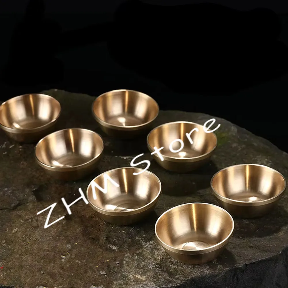 7pcs/set Pure Copper 5.6cm Tibetan Tantric Supplies, Temple/Home Putting Decorations, Water Supply Sacrificed Bowl/Cups Sets