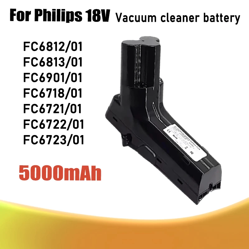 18V 5.0Ah lithium-ion battery, for Philips IP827 FC6822/01 FC6812/01 FC6812/814 IP822 vacuum cleaner replacement battery