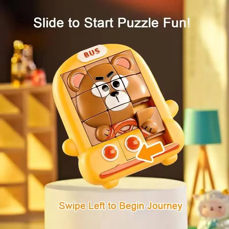 Huarong Dao ثلاثية الأبعاد ألغاز للحيوانات التعليم المبكر الحيوانات الأليفة المتاهة اللعب ألعاب ذكاء مونتيسوري للتفكير التدريب لعبة الأطفال