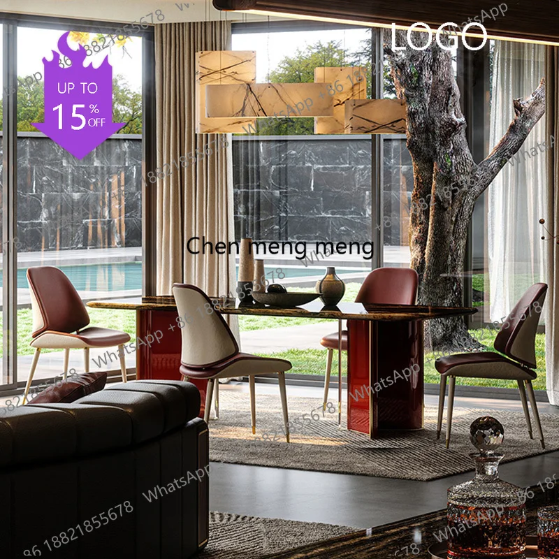 Luxury Chairs Dining Table Restaurant Modern Writing Dining Table Reception Space Saving Mesas De Jantar Living Room Furniture