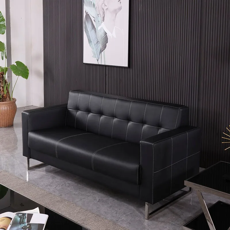 Visitor Executive  in Front of the Leather Sectional Modern Reception Luxury Office Sofas Sofa Set Furniture Modular Design for