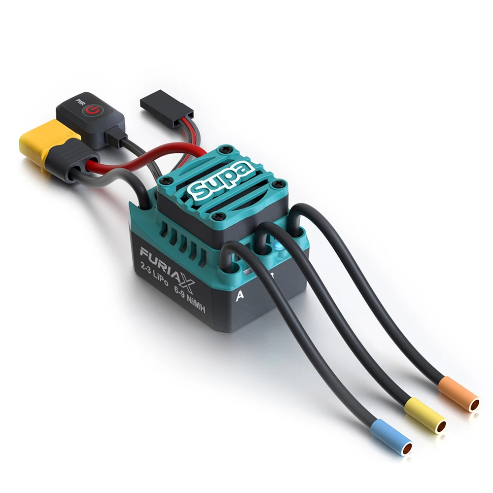 

SkyRC 300080-06 FuriaX Supa 60A 2-3S LiPo Sensorless Speed Controller ESC for 1/10 Touring Car Short Course Truck