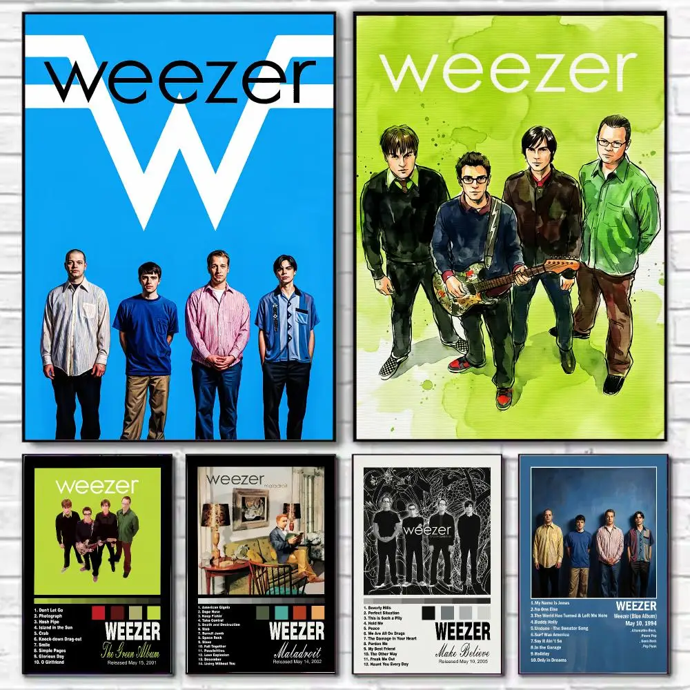 B-Band W-Weezer Poster HD Art Decorative Wall Art Waterproof Home Décor for Living Room Bedroom Café Stylish Gift