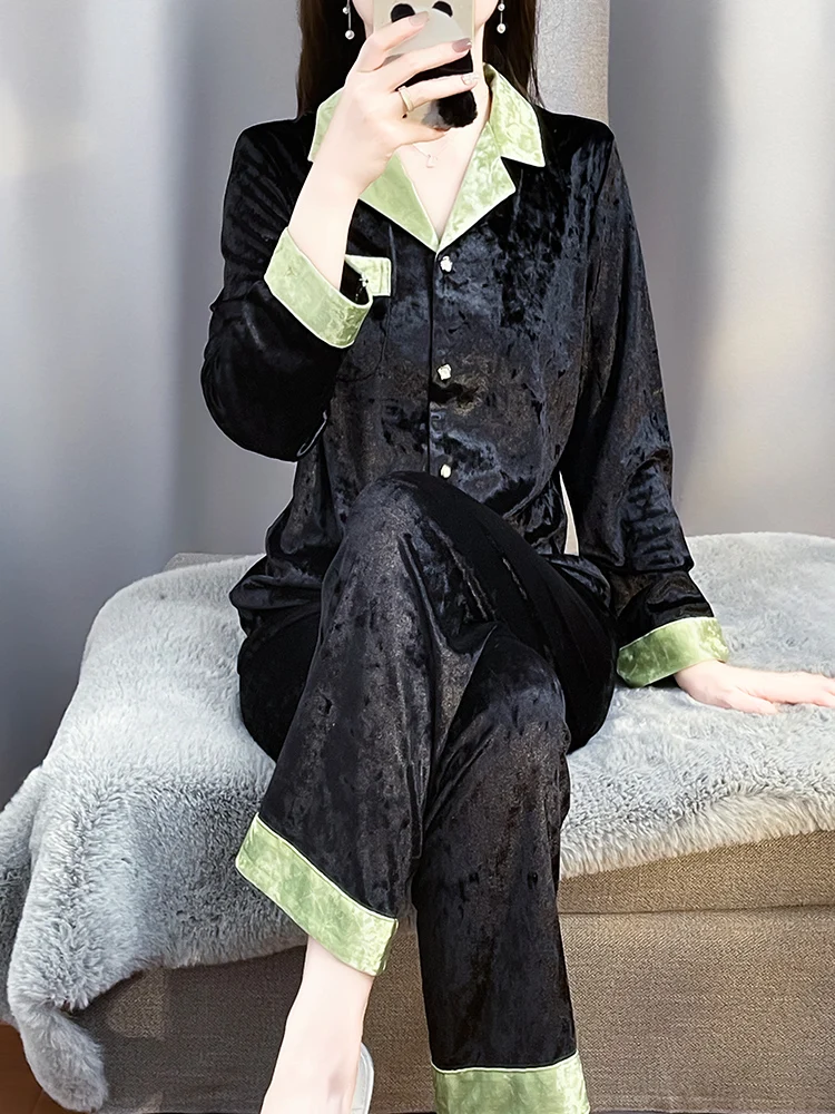 2025-nouveau-or-diamant-fce-femmes-spwear-ensemble-maison-vetements-bla-contraste-couleur-decontracte-sle-long-sve-tissu-doux