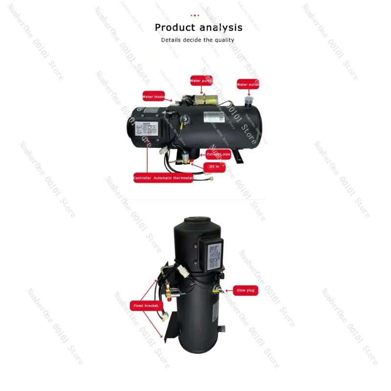 35kW Diesel Water Parking Heater 12V 24V Engine Preheater for Truck Bus Car Coolant Heating Boiler
