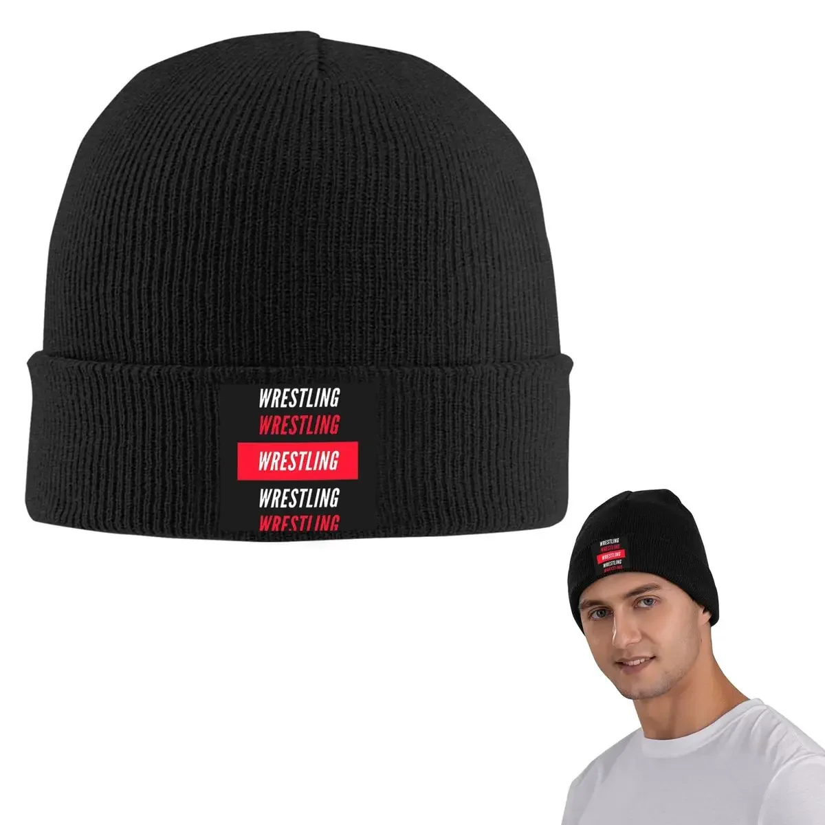 Pro Wrestling Warm Knitted Cap Hip Hop Bonnet Hat Autumn Winter Outdoor Beanies Hats for Unisex Adult