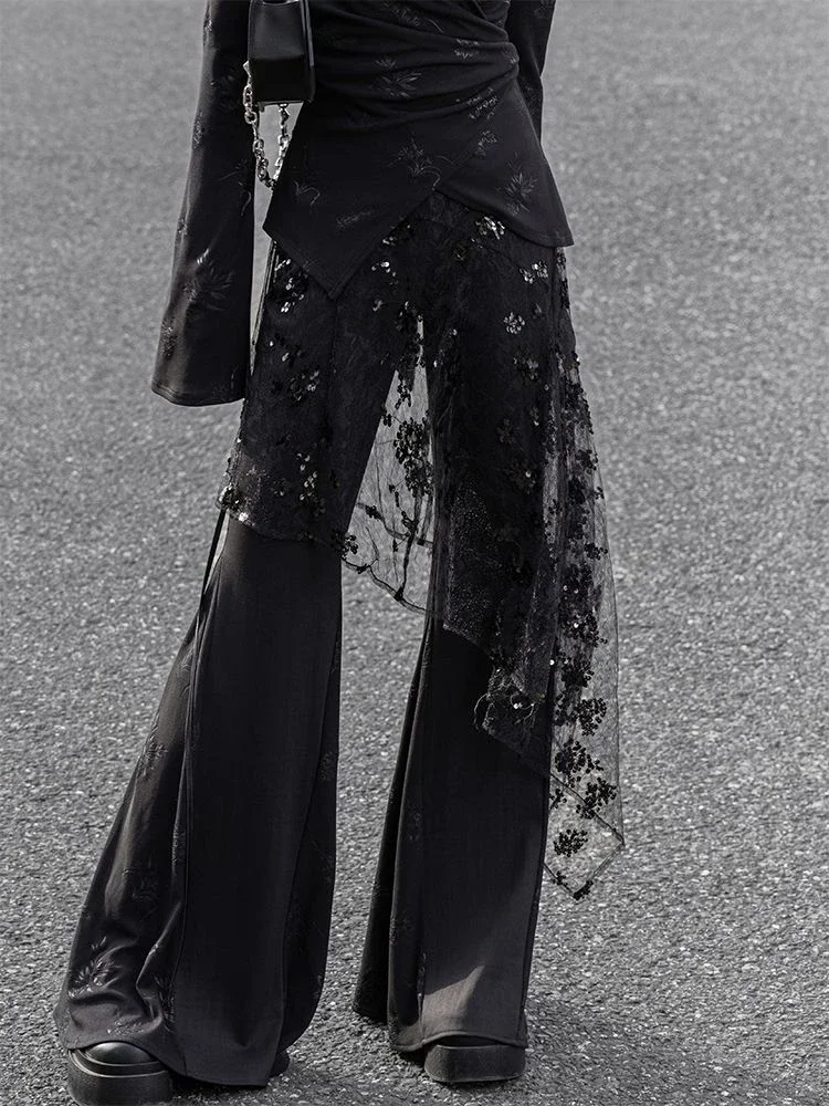 

Harajuku Women Fairy Glitter Skirts See Through Irregular Bandage Skirt Vintage Gothic Grunge Trendy Mujer Faldas Y2k Aesthetic