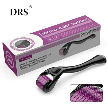 DRS Derma Roller para cuidados com a pele, 540 Pins Medical Grade Microneedling Face Roller Dermaroller para rejuvenescimento da pele e crescimento do cabelo