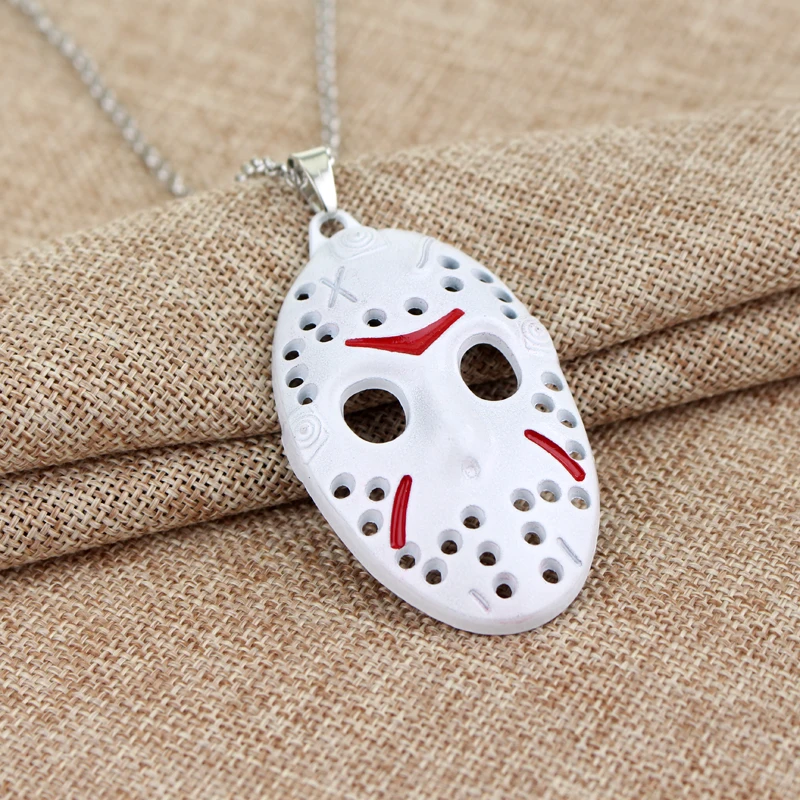 Movie Friday The 13th Jason Killer Mask Necklace Keychain Horror Scary Party Pendant Keyrings For Men Women Fans Accessories