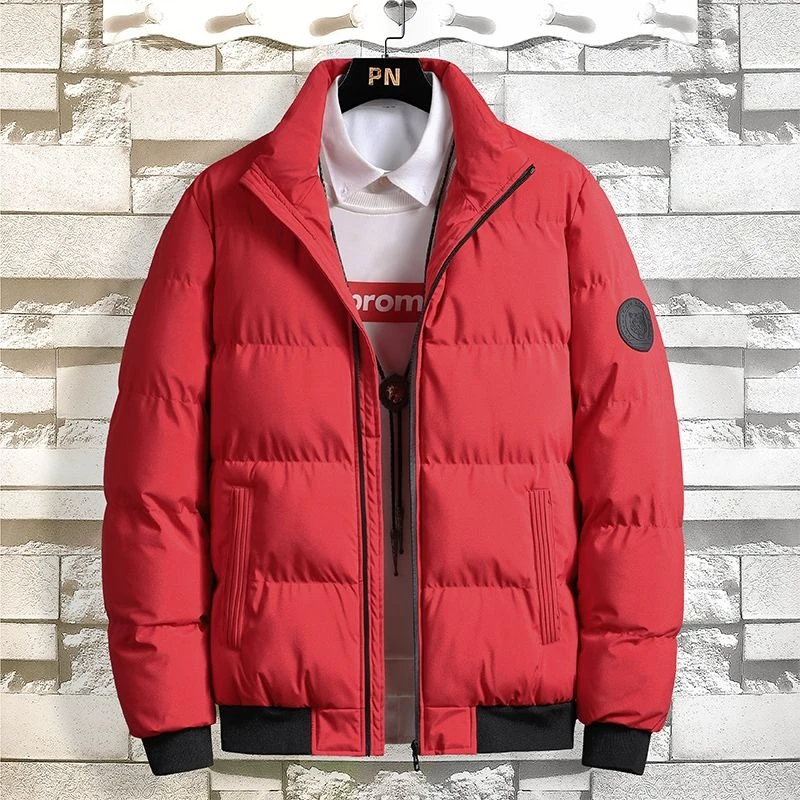 Heavyweight Men's Quilted Down Coat Thermal Insulated Winter Outerwear Trendy Design