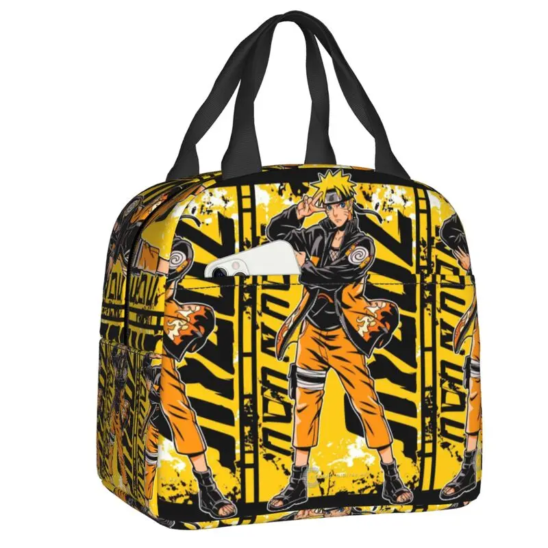 

Custom Anime N-Narutoes Insulated Lunch Tote Bag for Women Resuable Thermal Cooler Bento Box Outdoor Camping Travel