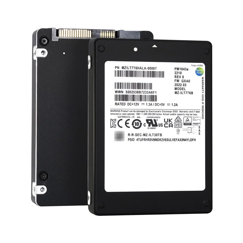 

Оптовая продажа 2,5-дюймового твердотельного диска SAS 12G SED Server SSD 7,68 ТБ PM1643A MZILT7T6HALA-00007