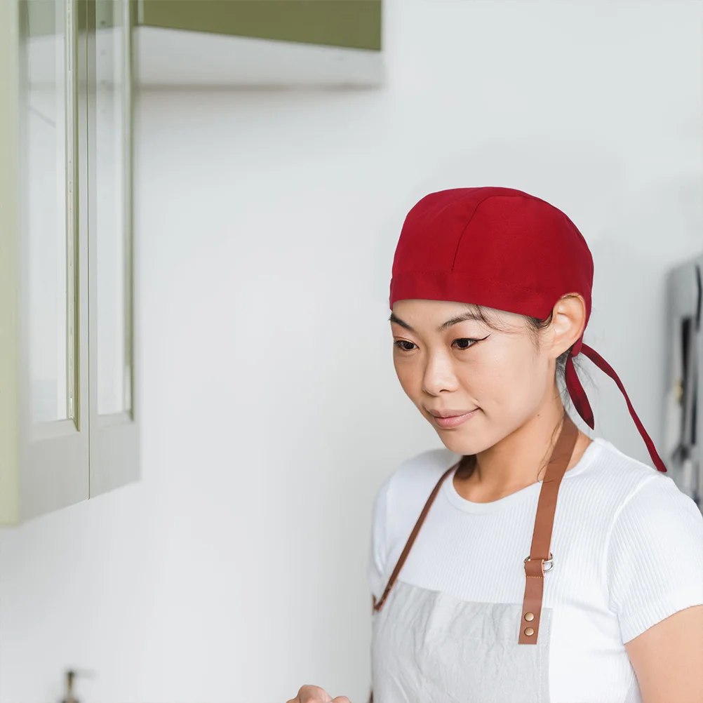 Cappello in cotone rosso uniforme da ristorante berretto da cameriere cappello da cucina cappelli da servizio berretti da cuoco per cucina chef in cotone uomo donna