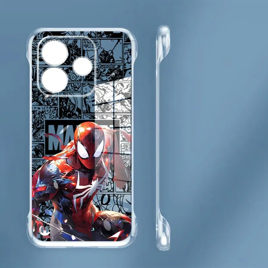 Marvel SpiderMan IronMan for Xiaomi Redmi Note 10 Pro 13 12 Pro 14 Pro+ 5G Phone Case Transparent Clear Hard Cover