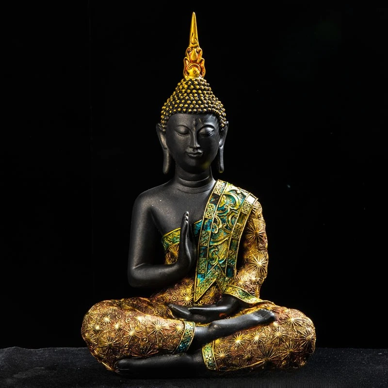 Exquisite Seated Buddha Sculptures, Religious Art Crafts, Home Decor, Living Room, Foyer, Office Decorations